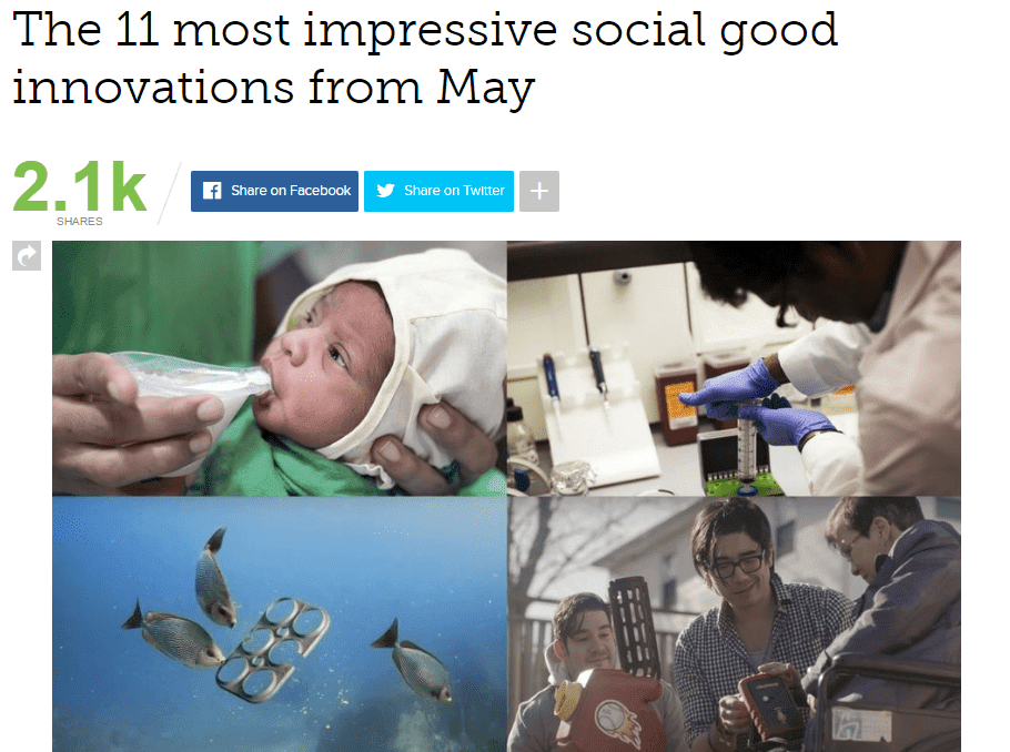 Mashable.com - 11 Most Impressive Social Good Innovations