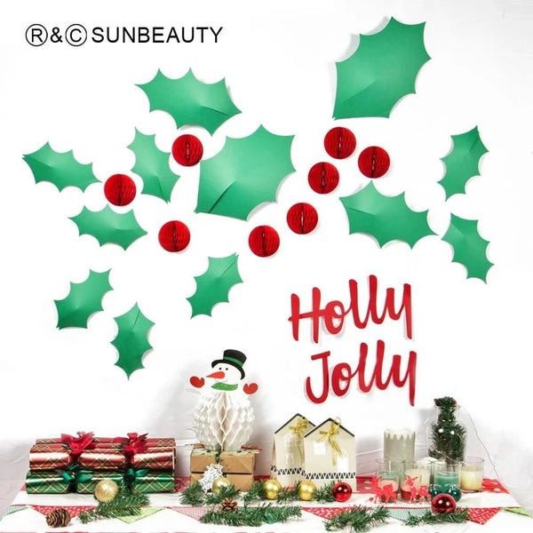 Christmas Holly Jolly 3D Wall Sticker 3D Christmas wall stickers