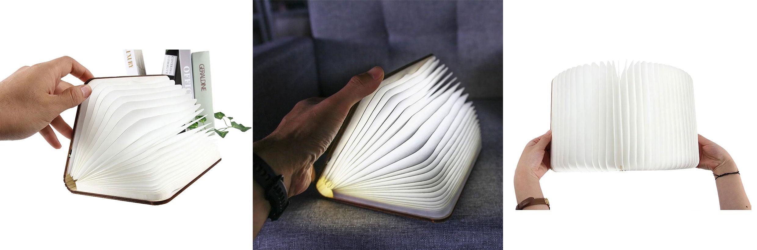 USB Rechargable Book Shaped Folding Light Led Table Lamp for Decor