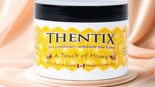 Thentix skin conditioner on a pedestal because it is the best skin care on the market.