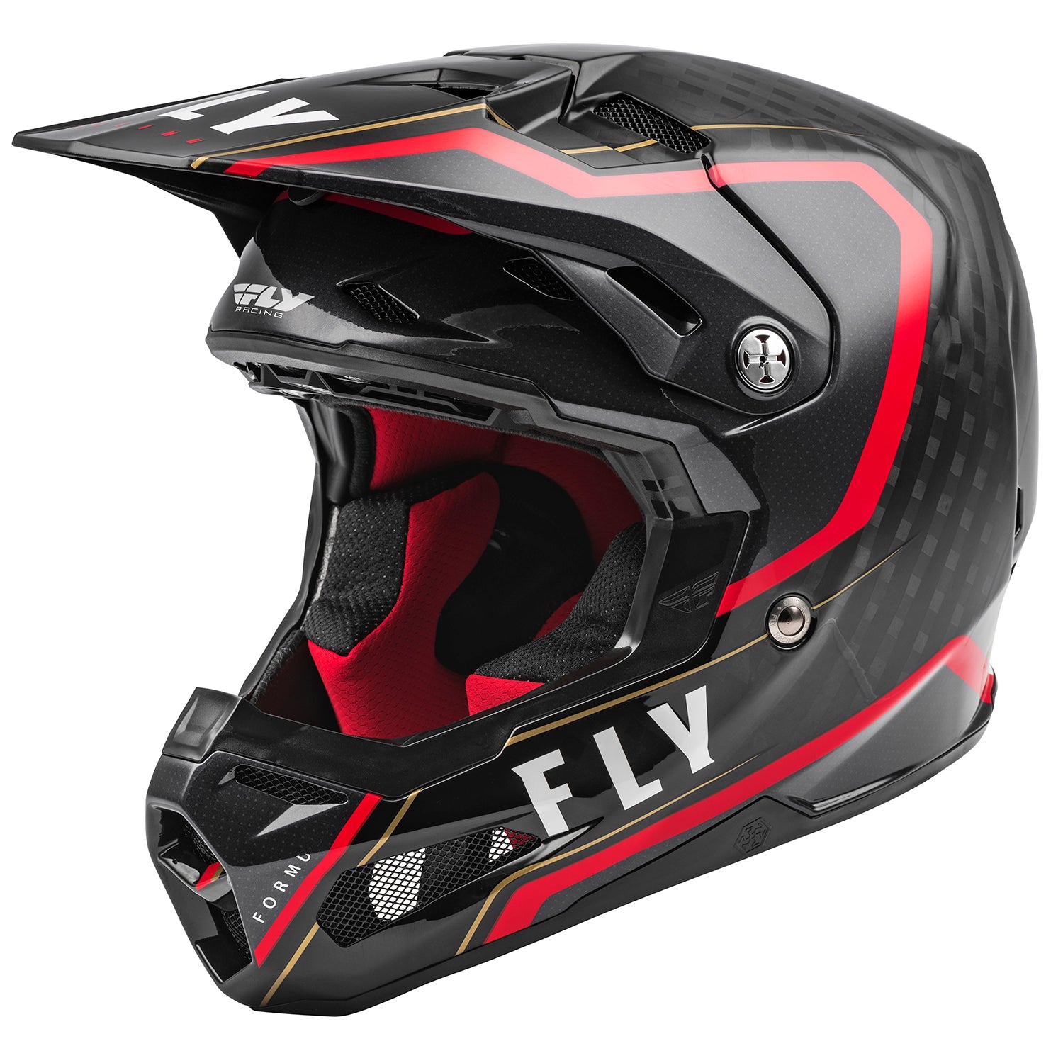 Fly Racing Formula Carbon Axon BMX Race HelmetBlack/Red/Khaki — J&R