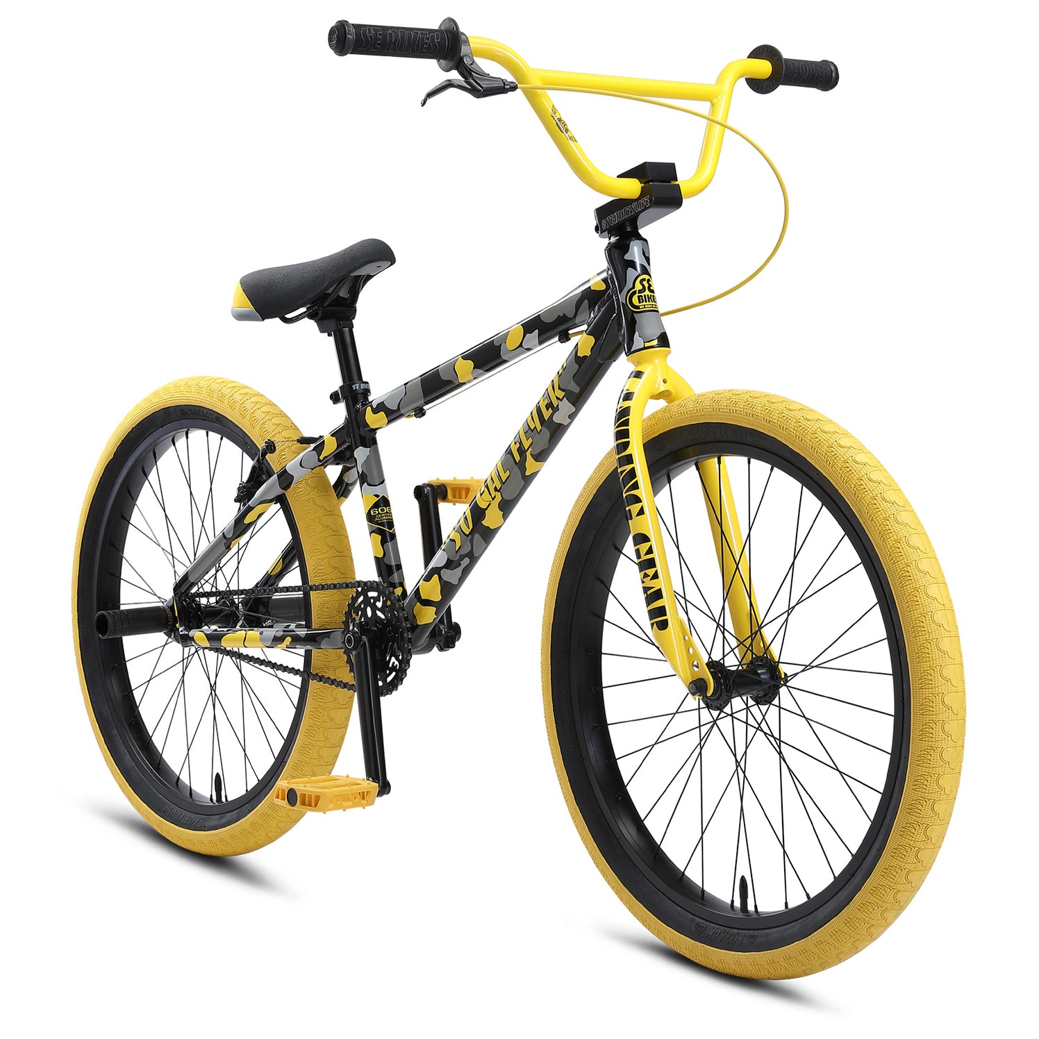 SE So Cal Flyer 24-inch BMX Freestyle Bike-Yellow Camo | J&R Bicycles