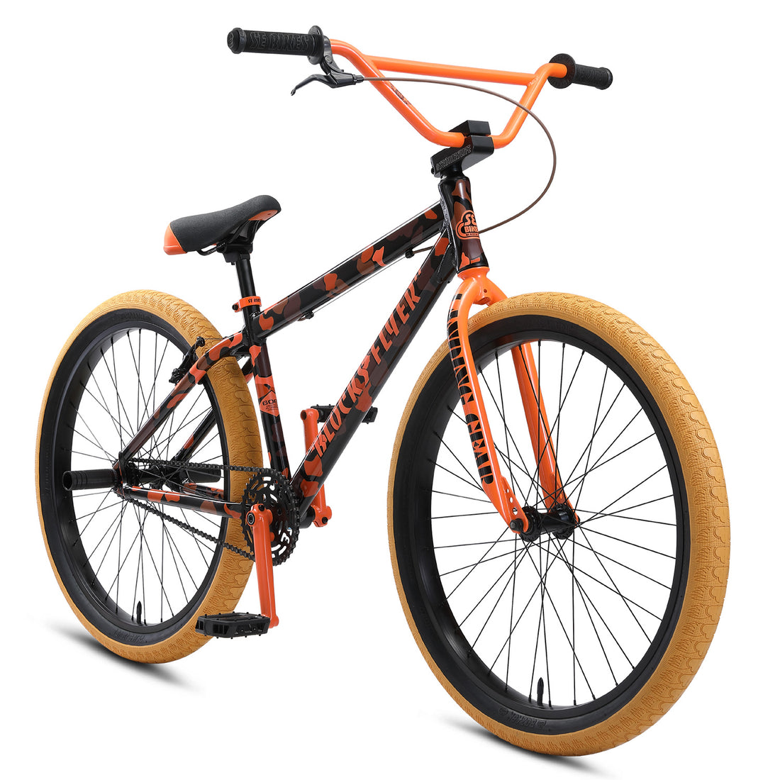 SE Blocks Flyer 26inch BMX Freestyle BikeOrange Camo J&R Bicycles