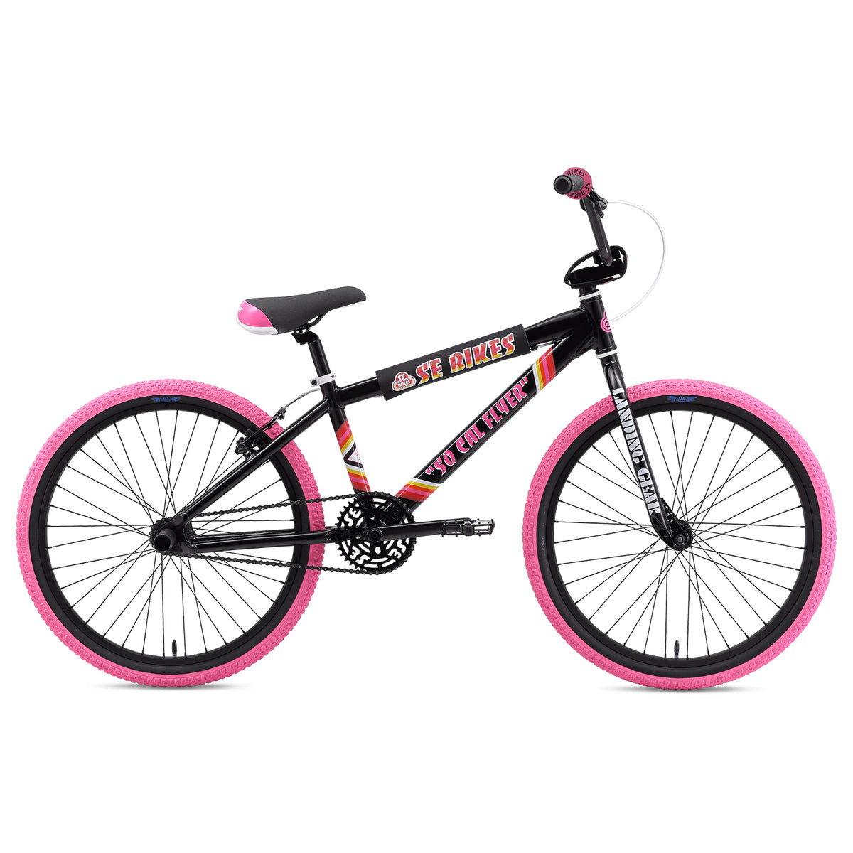 black and pink bmx bike