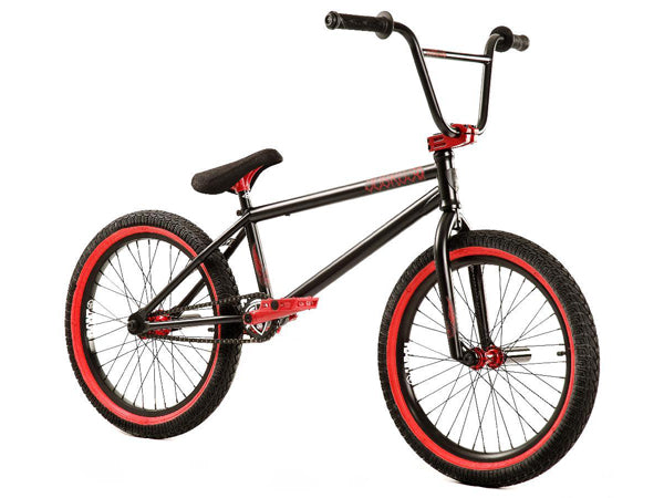 black and red bmx bike