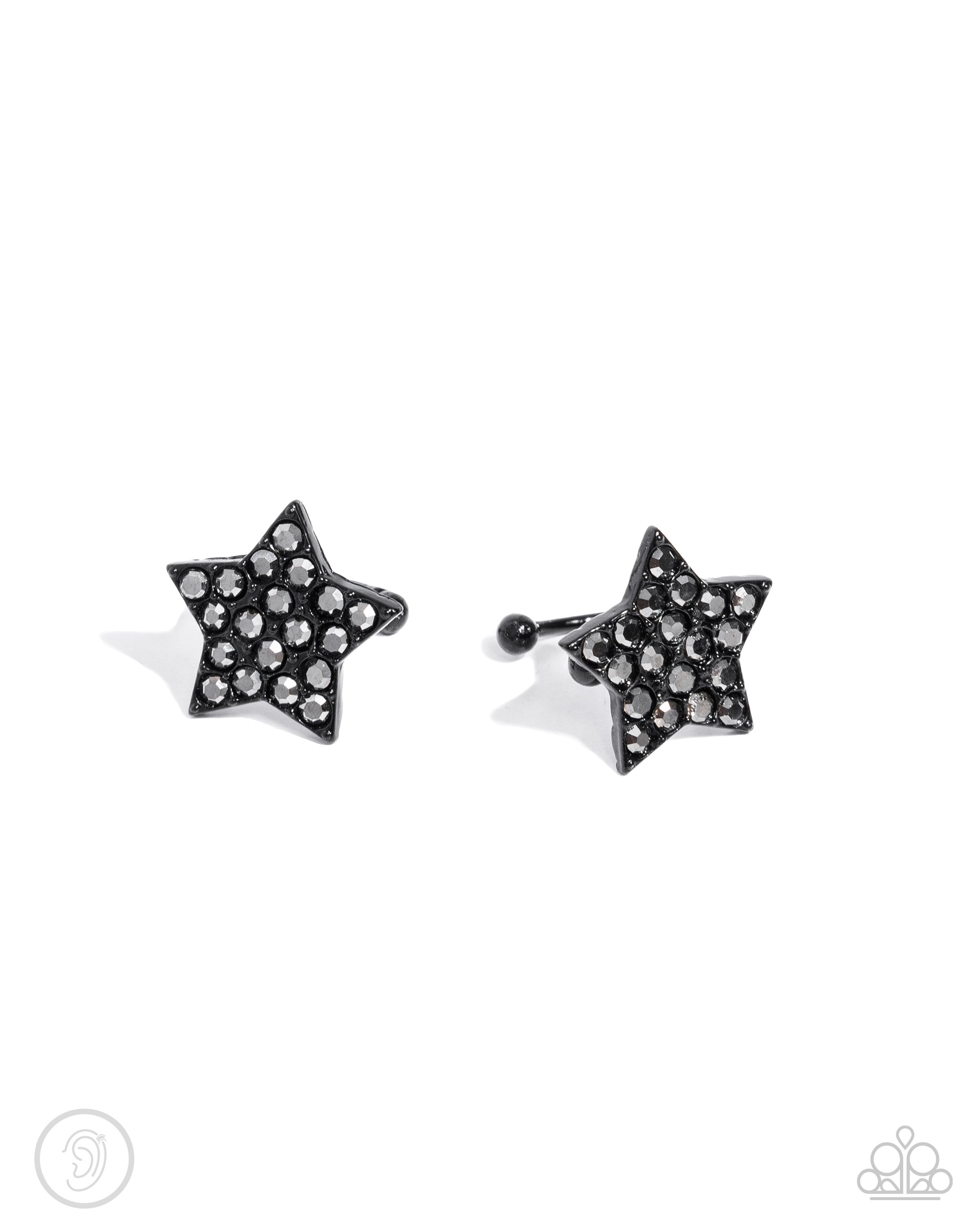 Paparazzi ♥ Stellar Skill - Black ♥ Post Earrings