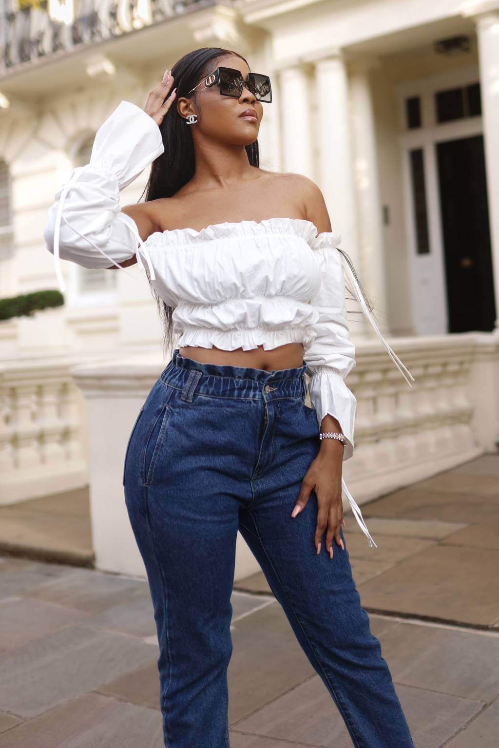 NewAsia White Boned Cropped Corset Top Top With Double Layered