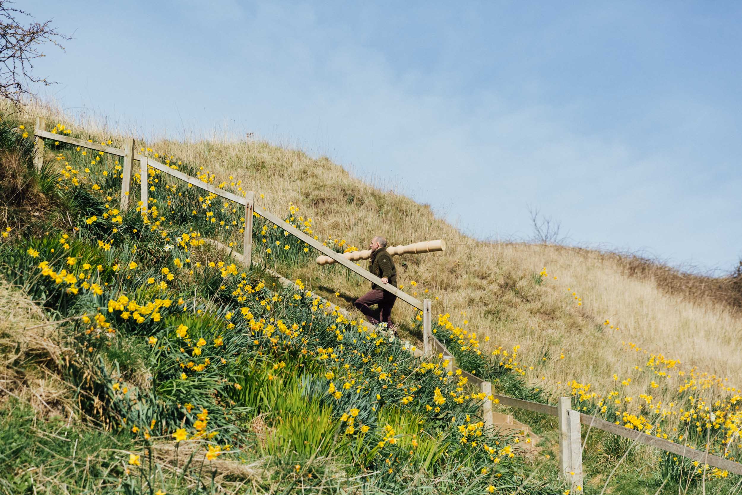 Steps up to the cliff top walk 