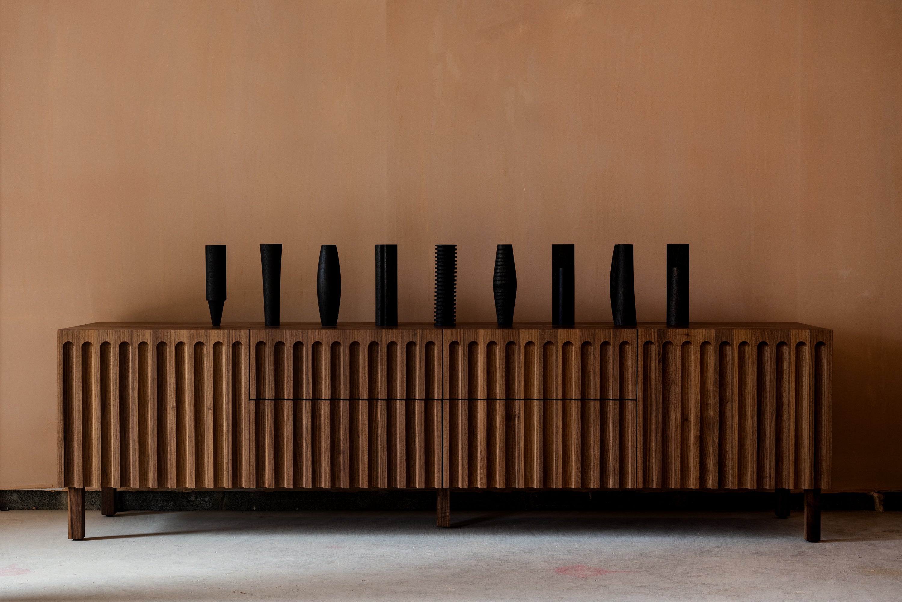 The Fluted (Media) Cabinet in Walnut