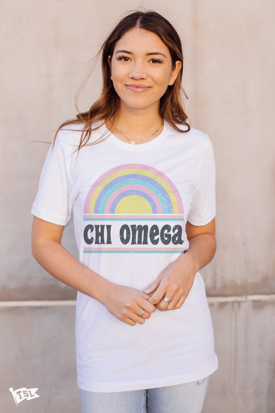 Chi Omega Vintage Rainbow Tee – The 