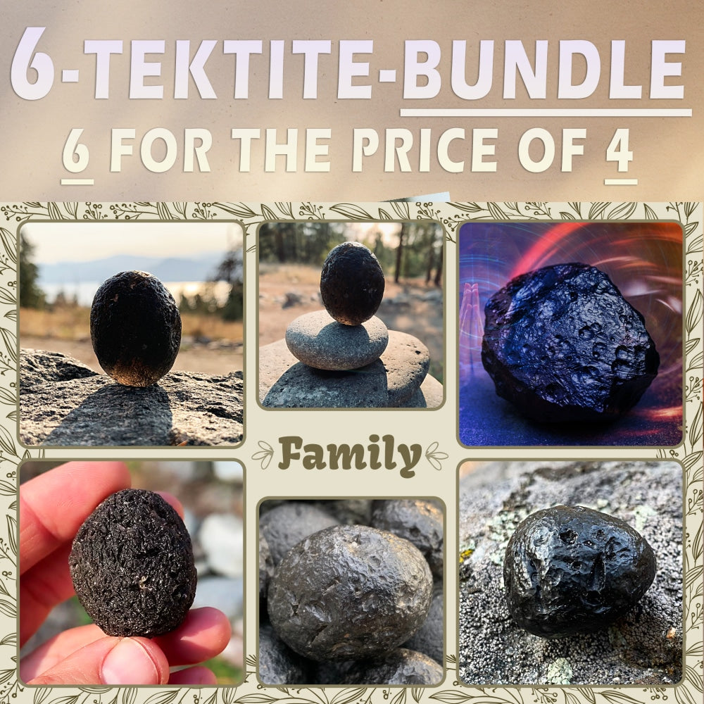 Tektite Specimen - The Only Crystal on the Planet that can Absorb Dark Energy - 6-Tektite-Bundle (6 Tektites)