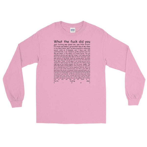 Navy Seal Copypasta Long Sleeve T-Shirt shopyourmeme Light Pink S 