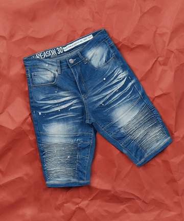 Reason Men's Camo Patchwork Jeans - Blue - Size 34x32