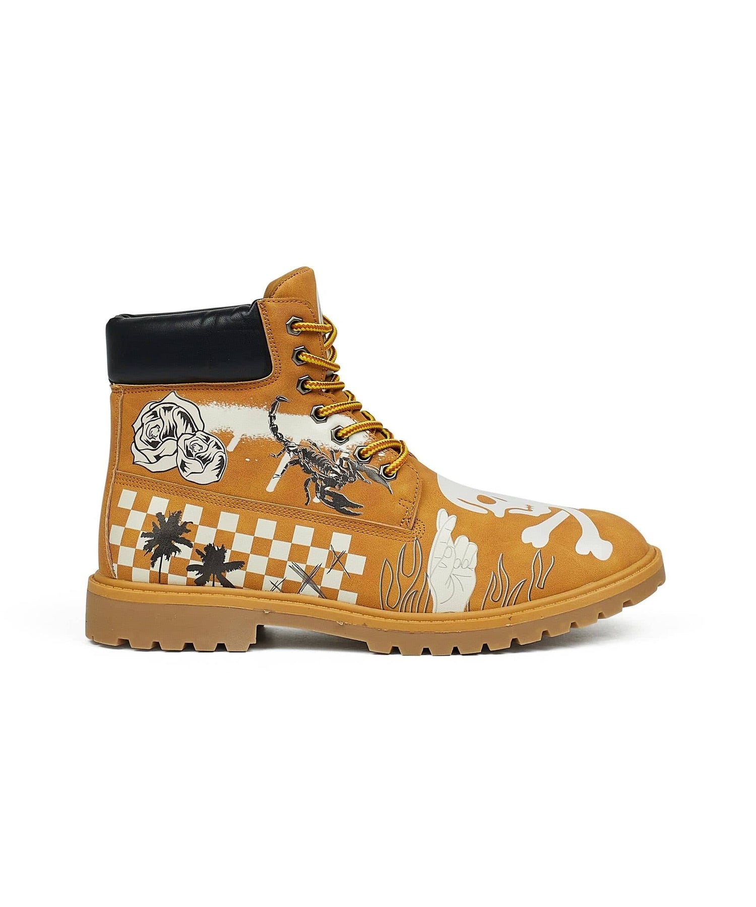 Popeye X Reason Collab Faux Suede Comic Print Boots - Tan – Reason