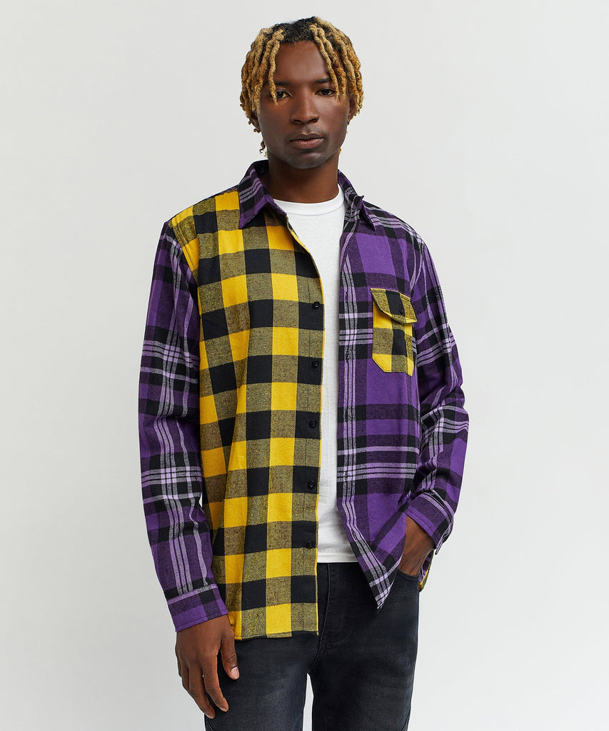 WOOL CHECK SHIRT PURPLE subculture