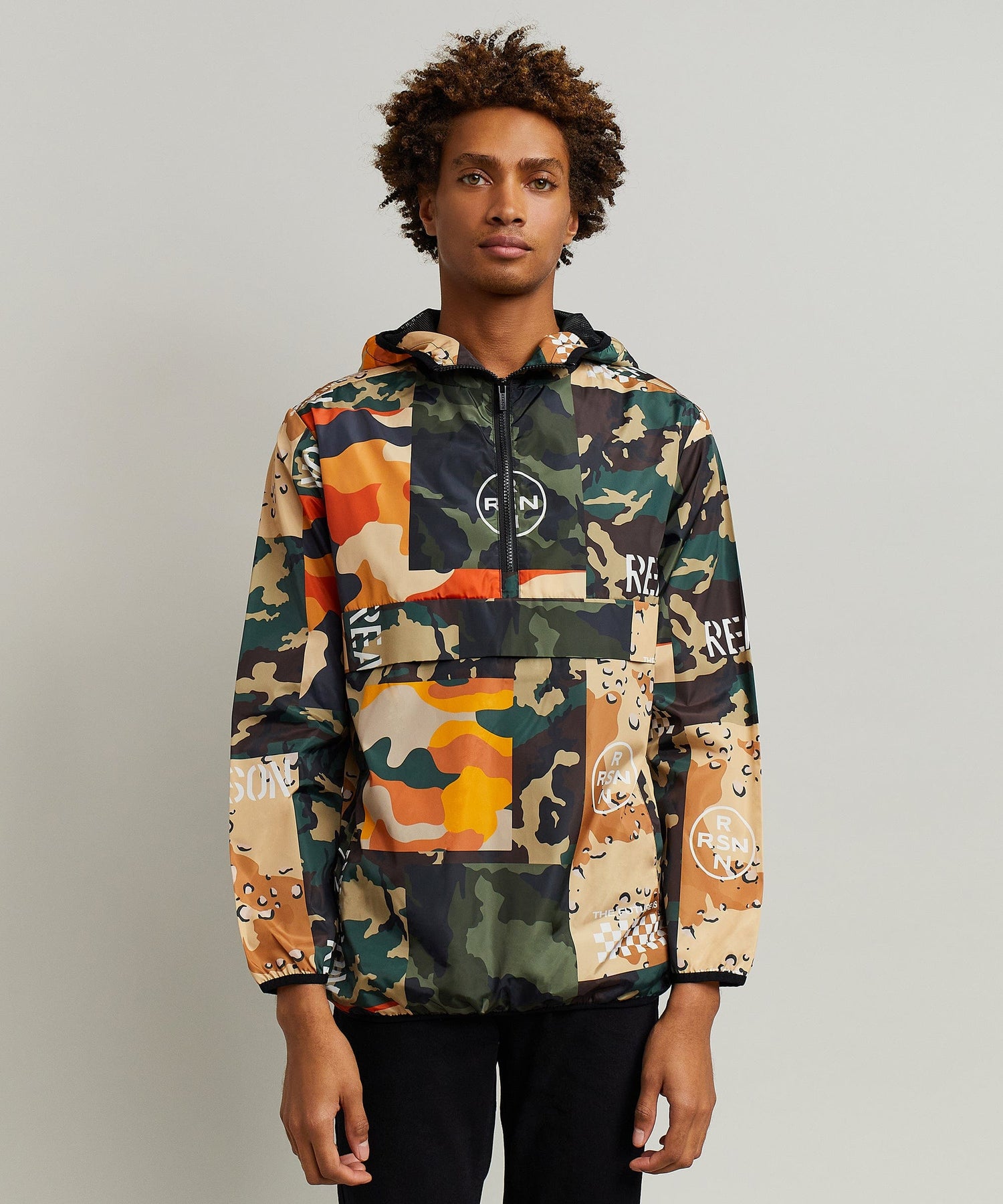 Medusa Gold Chain Print Half-Zip Anorak – Reason Clothing