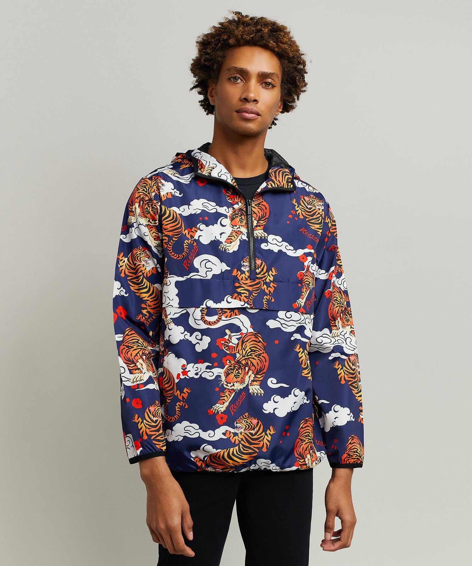 Medusa Gold Chain Print Half-Zip Anorak – Reason Clothing