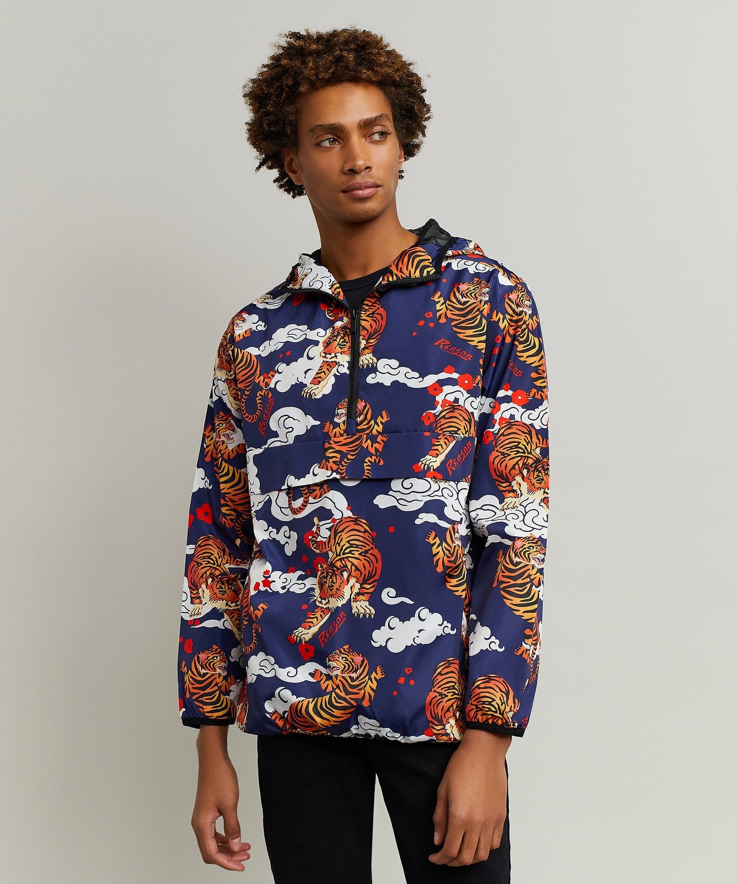 Medusa Gold Chain Print Half-Zip Anorak – Reason Clothing