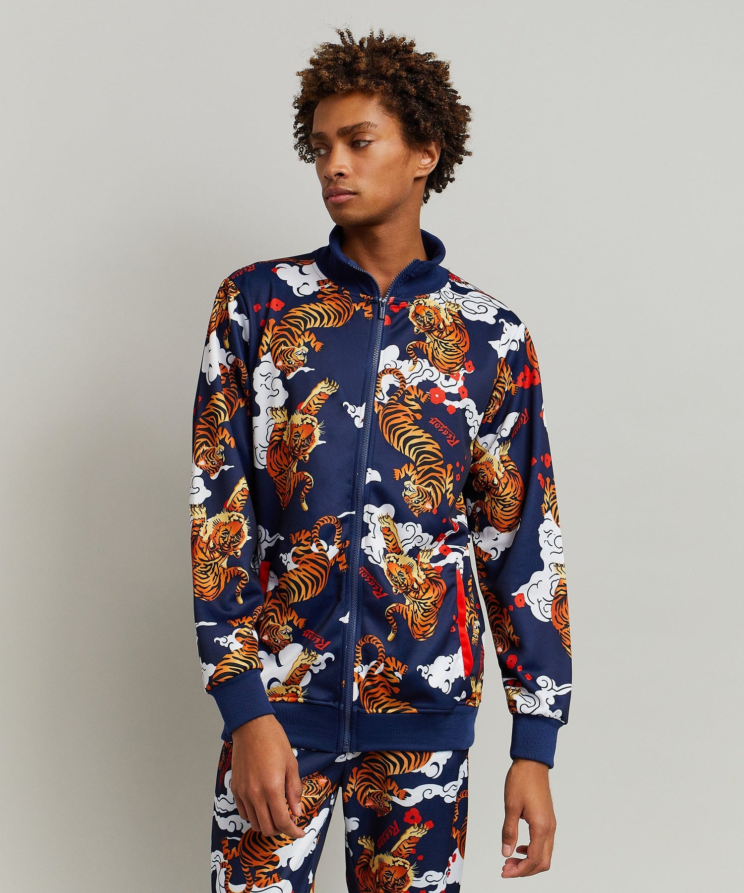 King Of Kings Allover Print Full Zip Collar Jacket – Reason Clothing