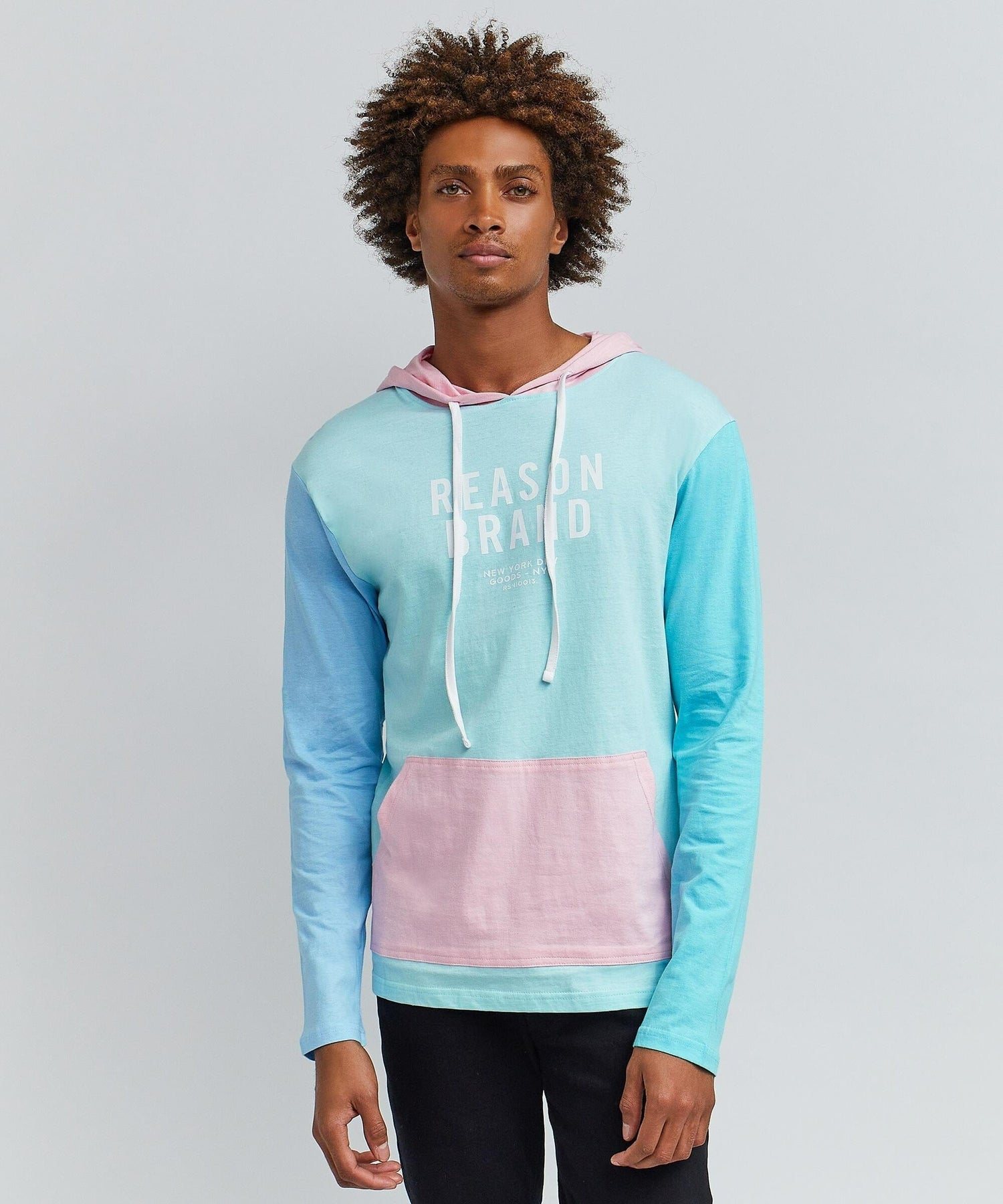 PatternCabin Pastel Color Block Hoodie