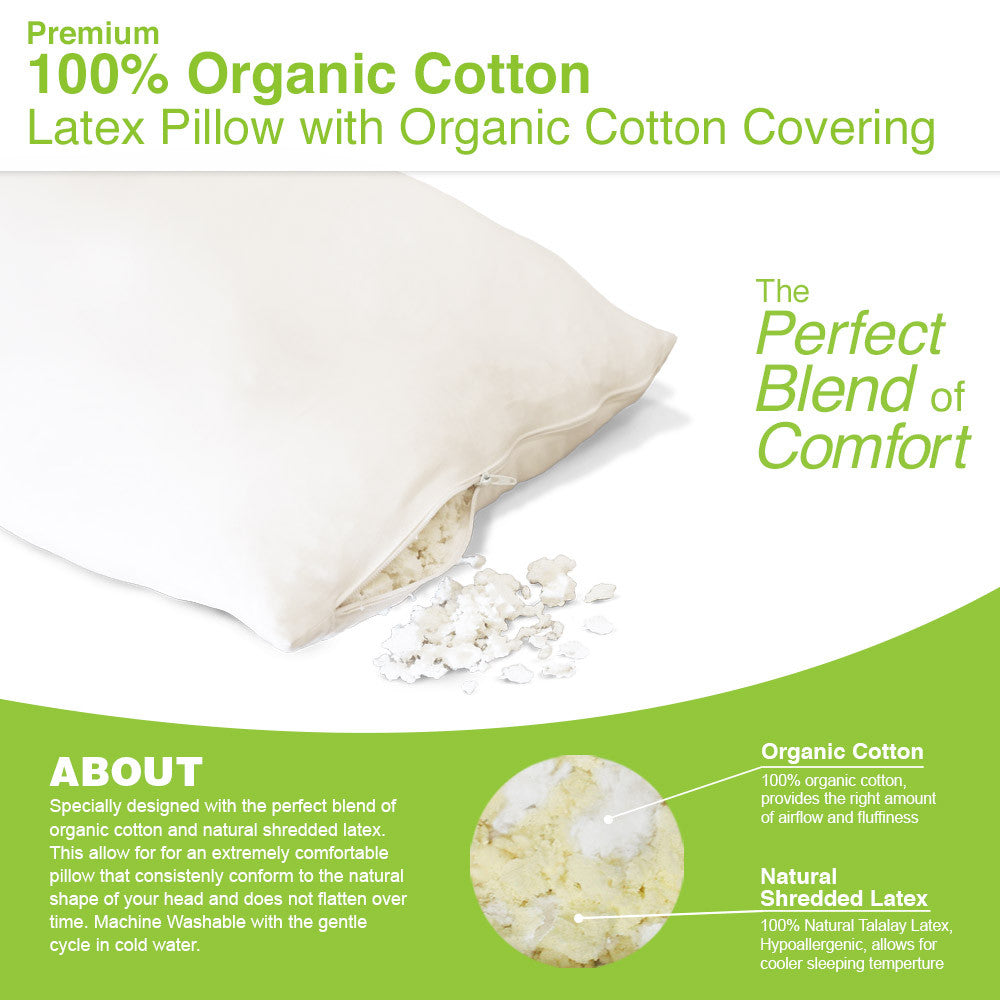 natural shredded latex pillow