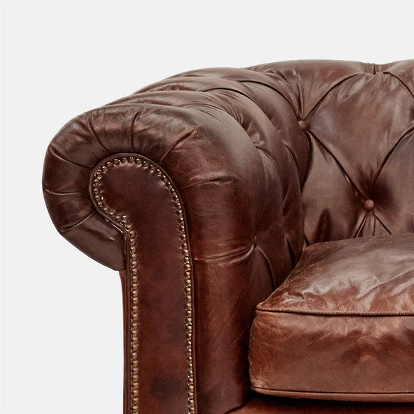 Old Bailey Leather sofa Rolled Arms
