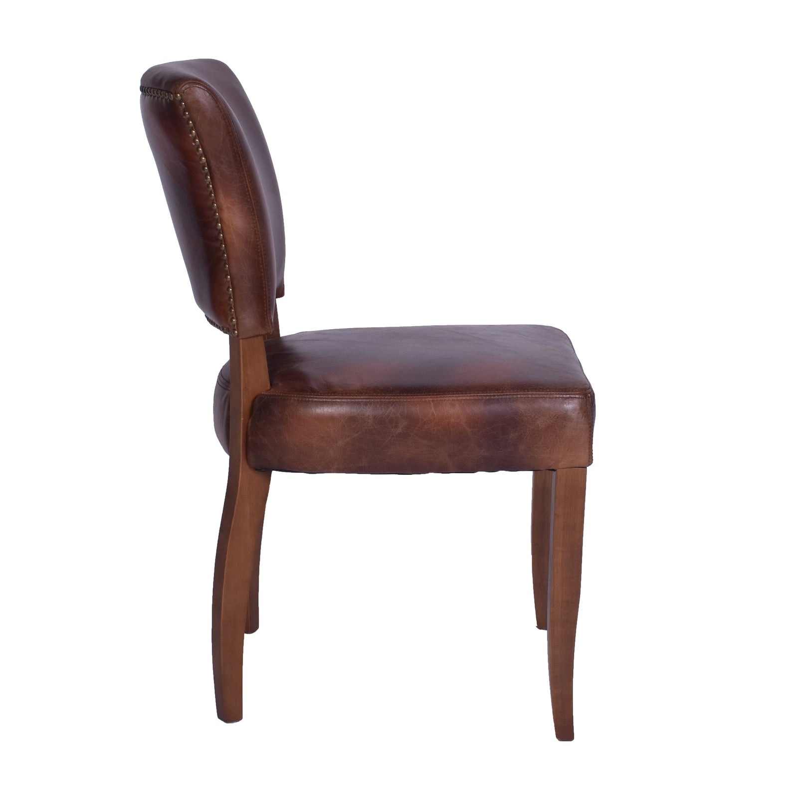 Cartier Wax Leather Dining Chair Maron - Dovetailed & Doublestitched