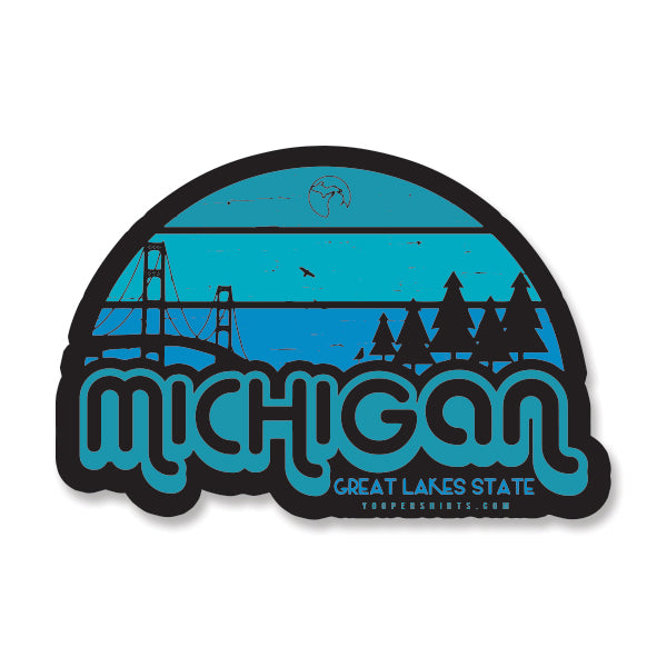  Sticker  Michigan HORIZONS 5 Window Decal Yooper 