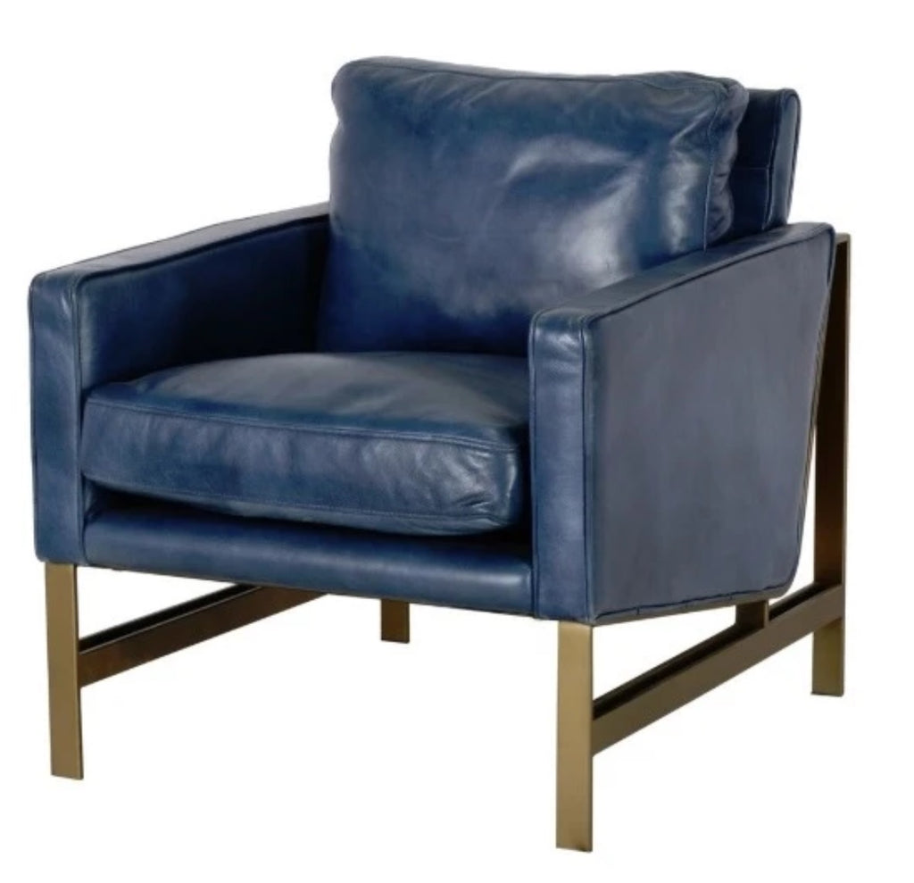 Leather, Chazzie Chair Blue – Stanton Home Furnishings