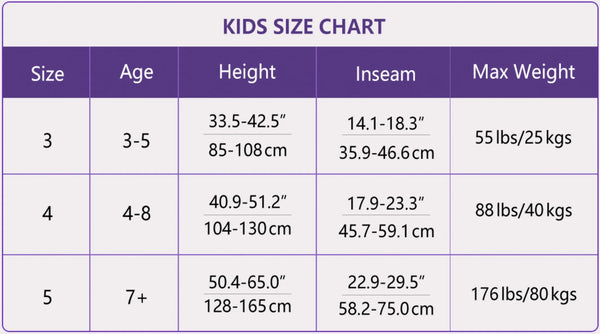 PonyCycle Size Chart