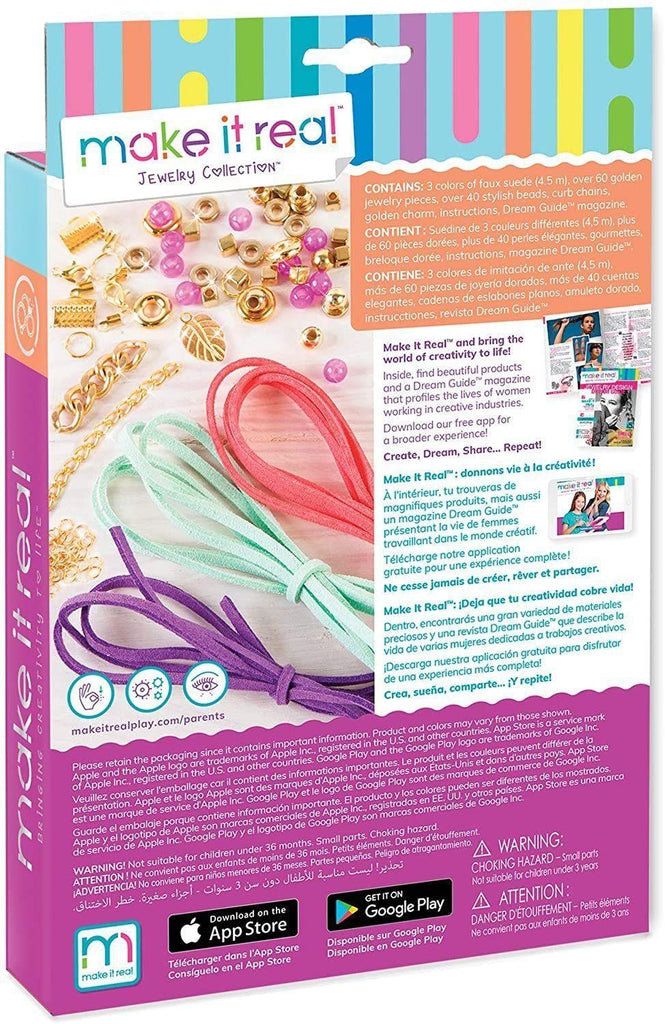 Neo-Brite Chains and Charms, DIY Gold Chain Charm Bracelet Making Kit –