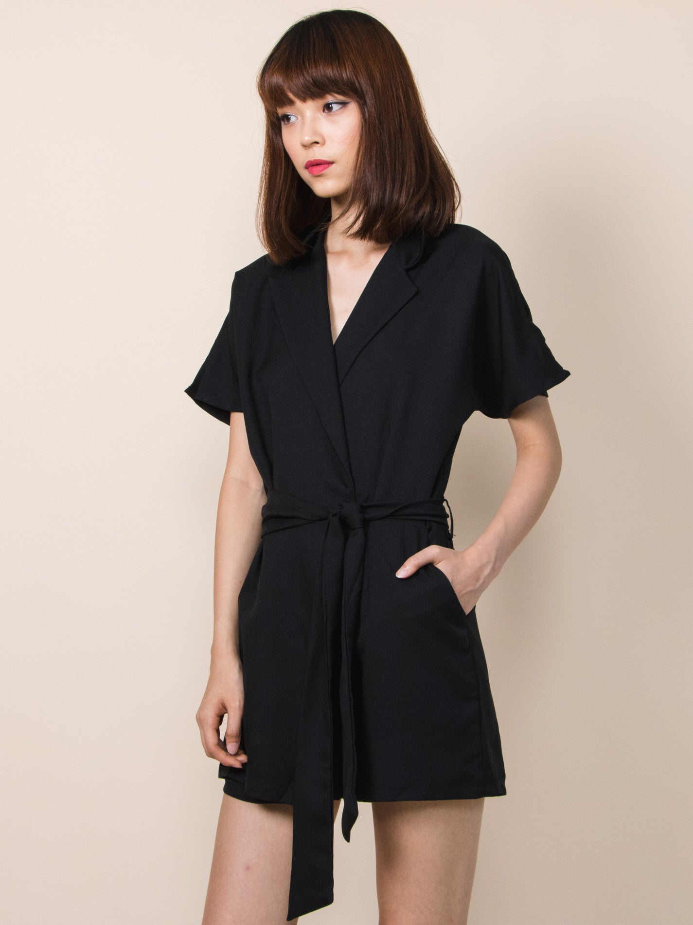 black tuxedo playsuit