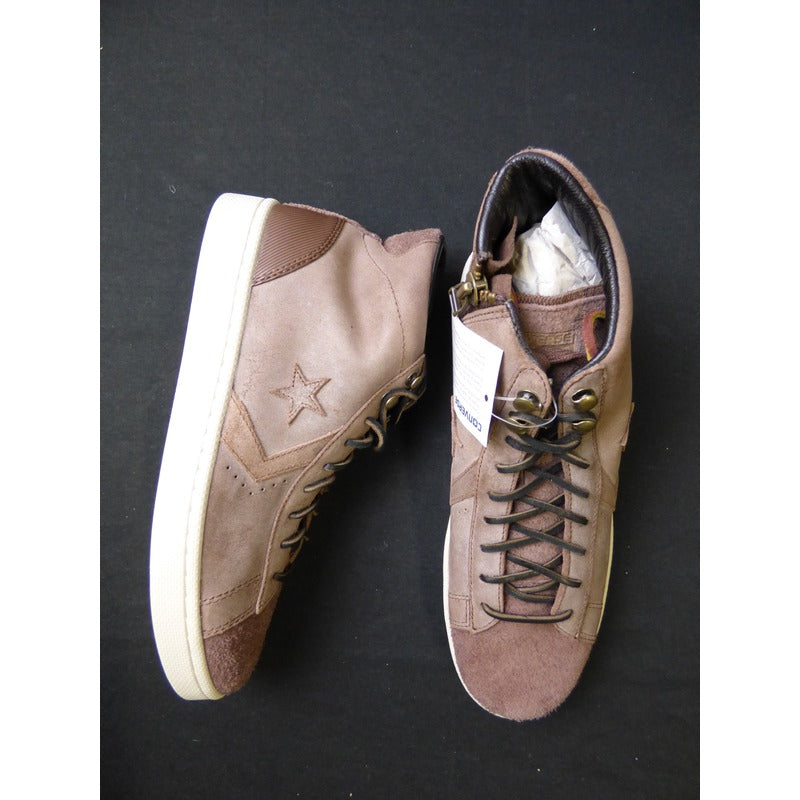 Brown Leather Converse One Star High 