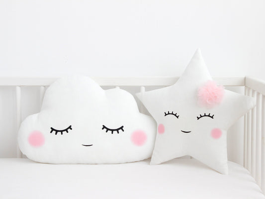 Kawaii Cloud Star Pastel Cushion Pillow