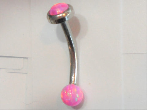 Surgical Steel Pink Opal VCH Clit Clitoral Hood Piercing Jewelry 14 ga