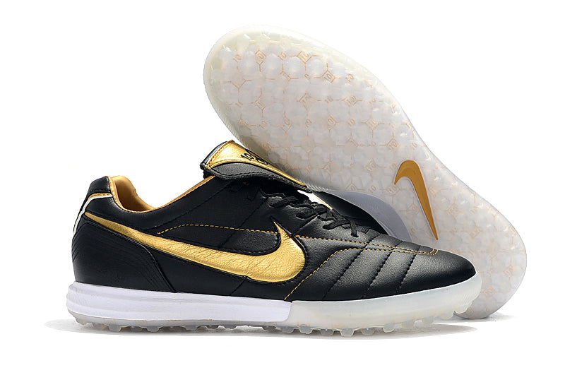 nike tiempo branco e dourado