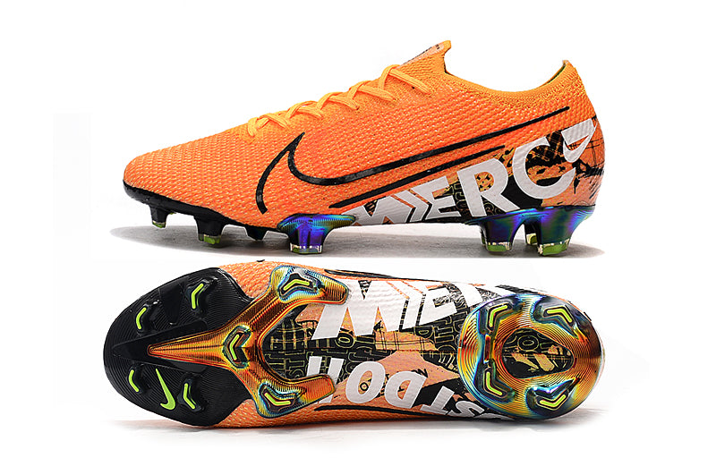 nike mercurial laranja e branca