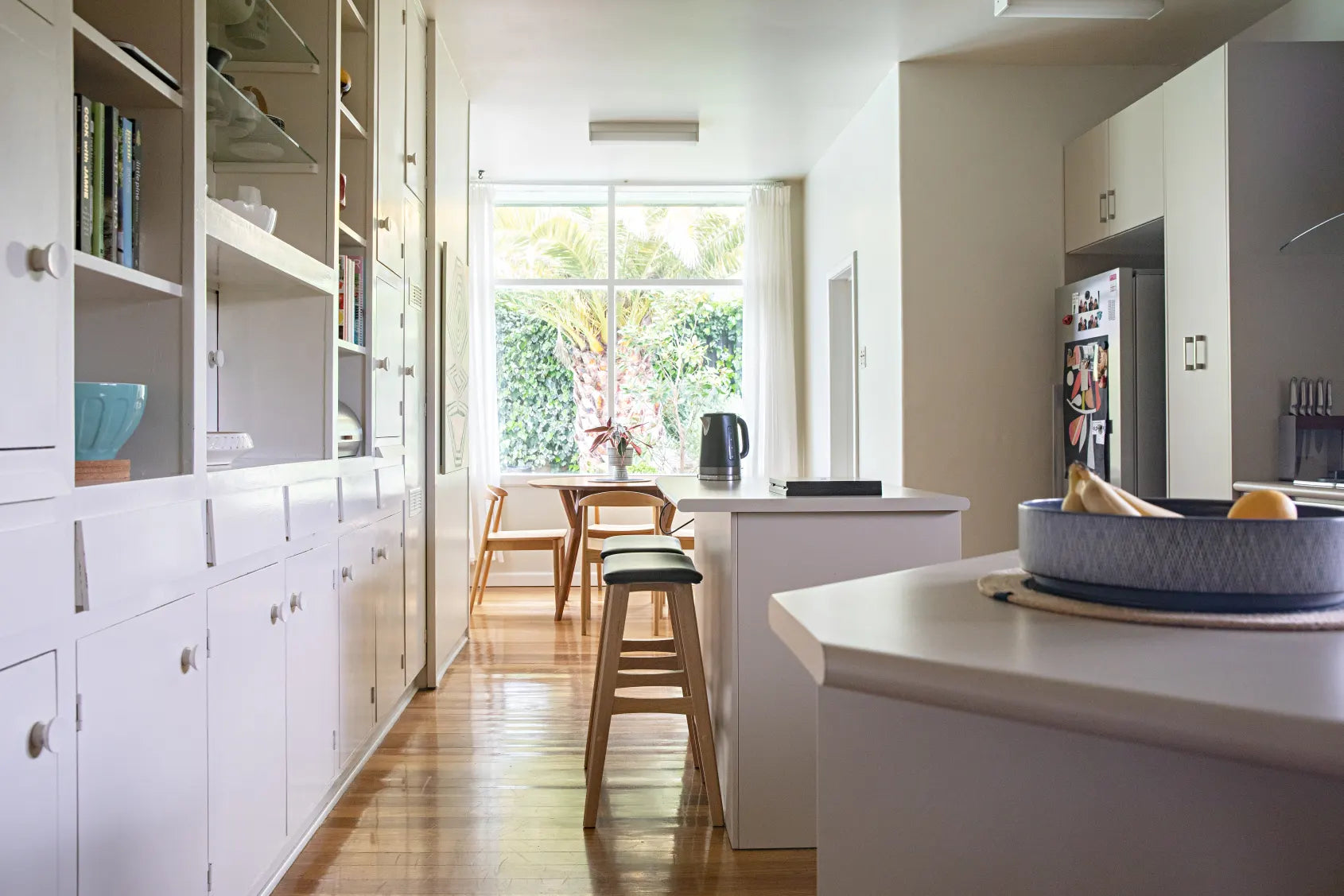 inaluxe kitchen wood, stool, window