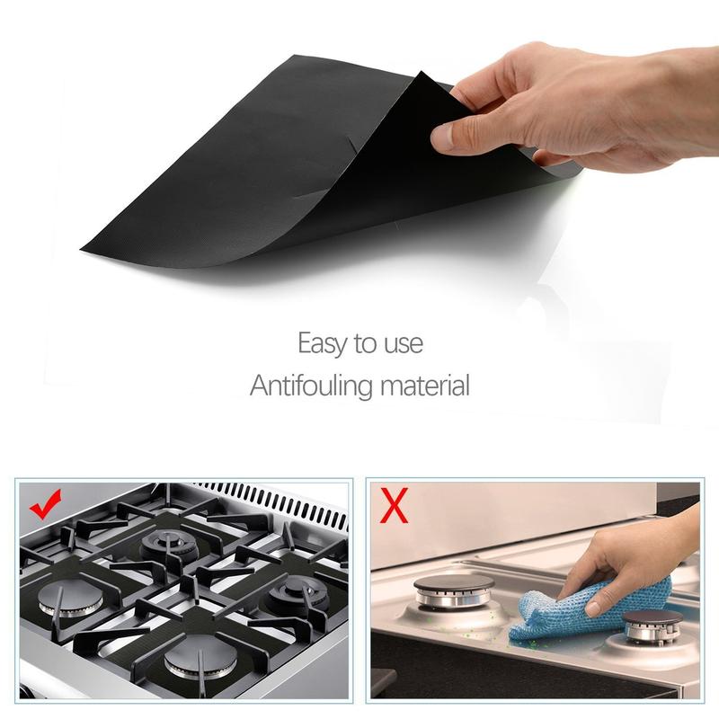 Black Gas Range Protectors Stove Top Burner Covers Burner