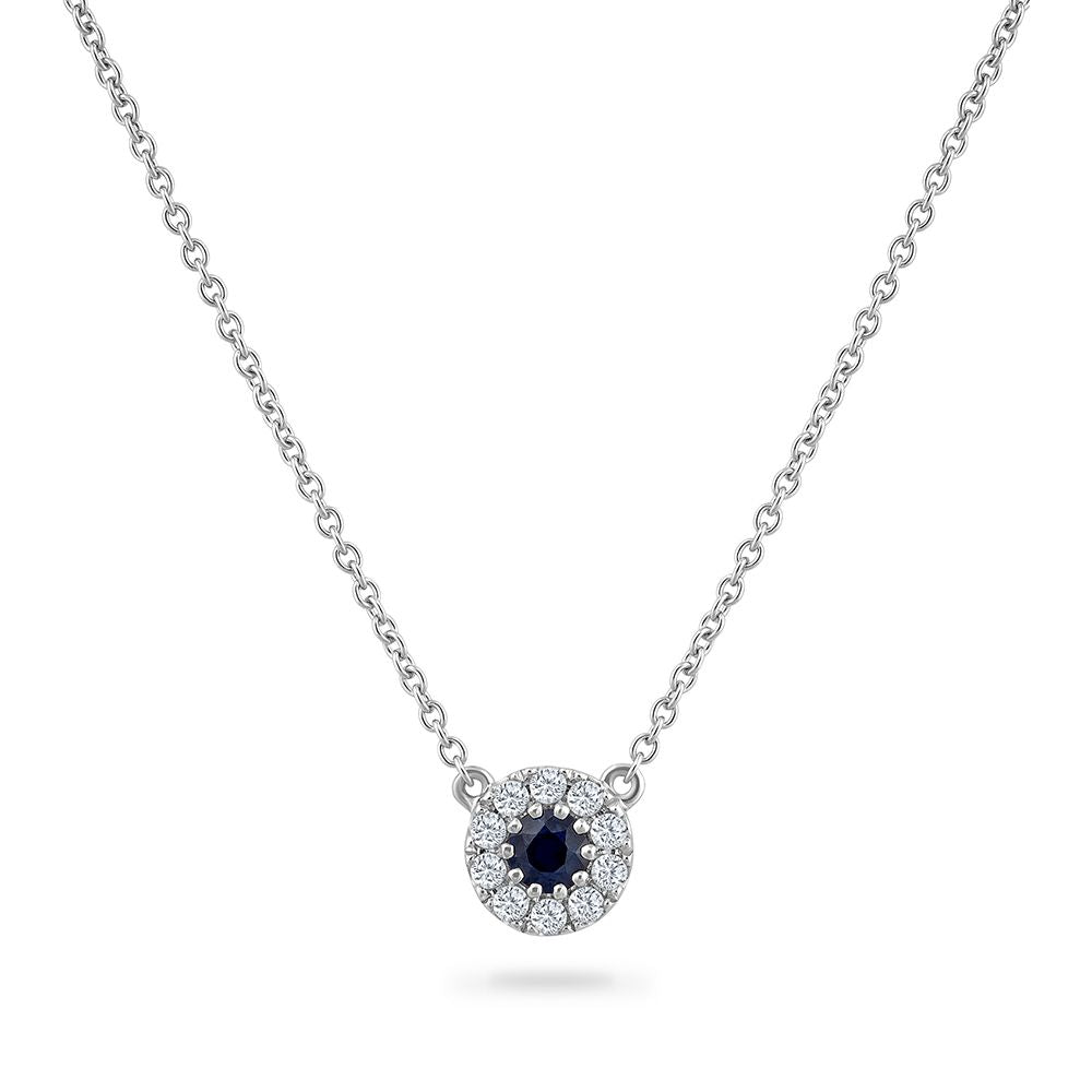 14K NECKLACE WITH ROUND SHAPE SAPPHIRE