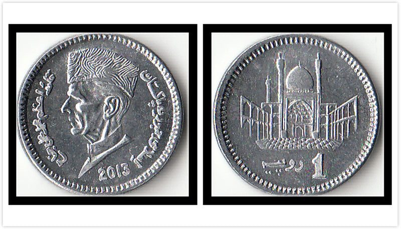 PAKISTAN 1 RUPEE random year KM#67 UNC original coin world asia col