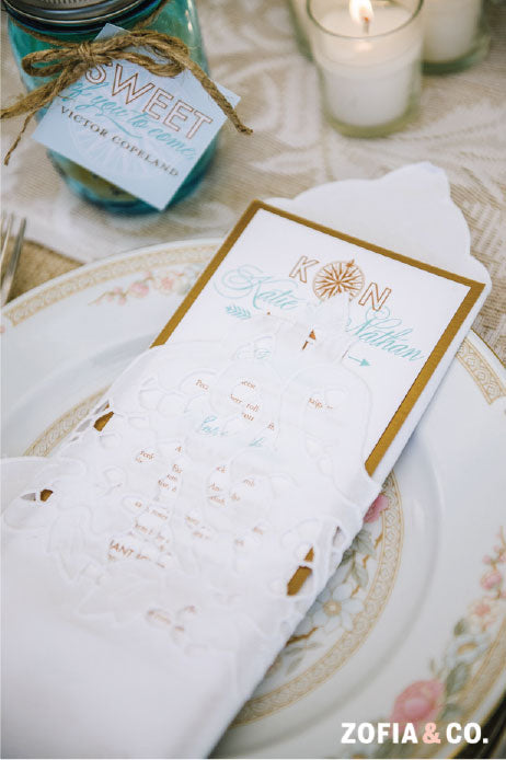 Wedding Place Setting and Menu