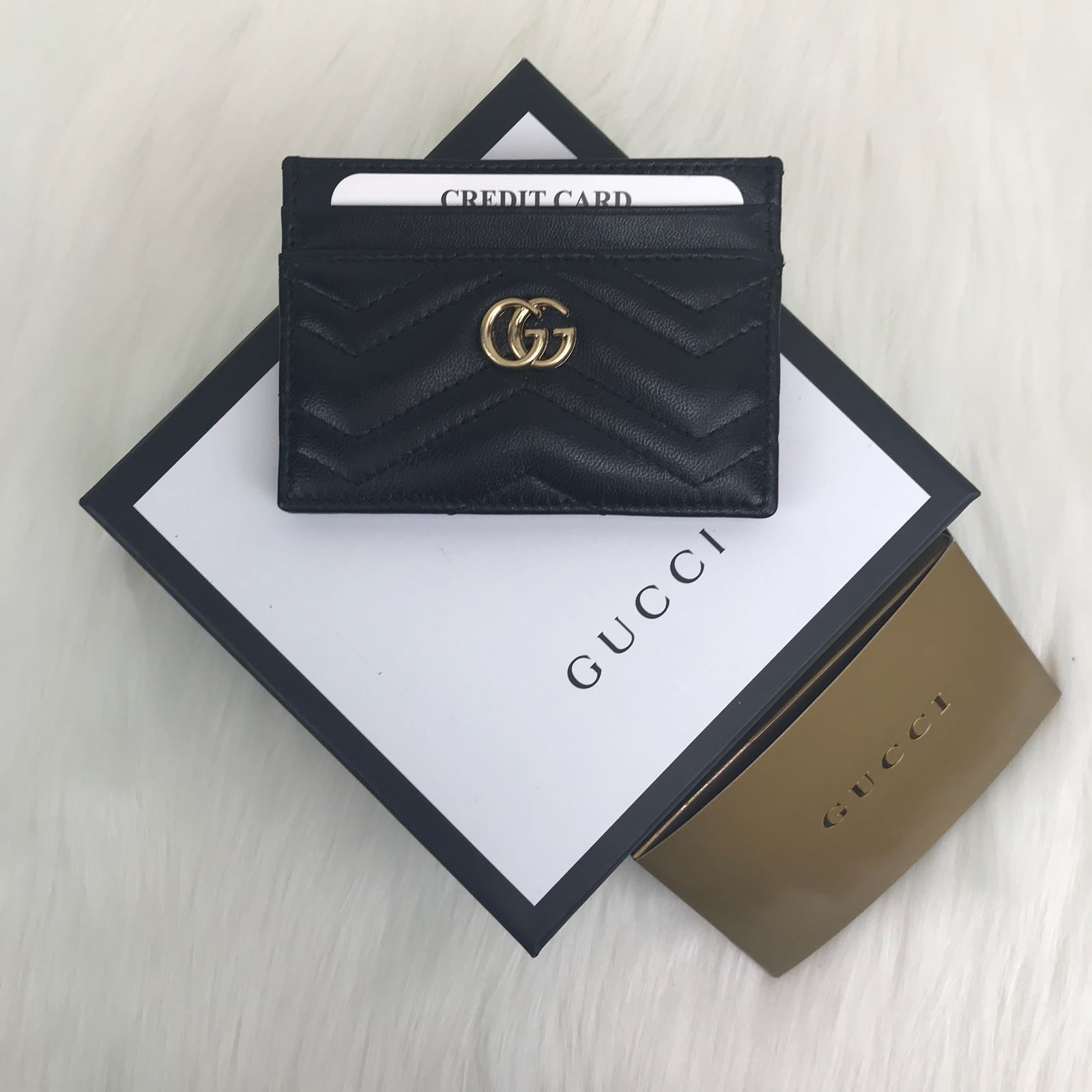 gucci black marmont card holder