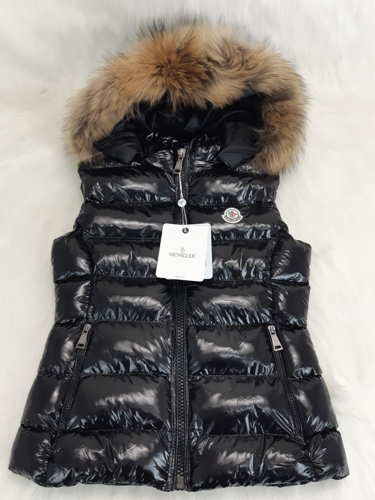 moncler gilet with fur hood