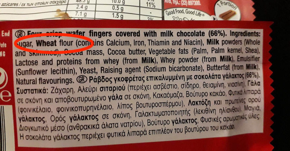 kit kat ingredients list gluten