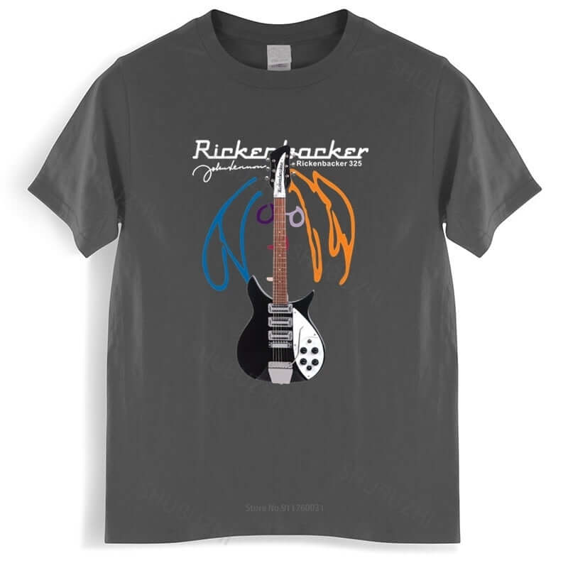 John Lennon Rickenbacker print Guitar T-Shirt