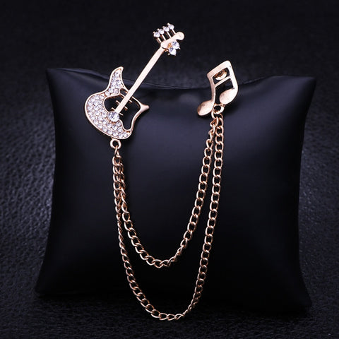 I-Remiel Guitar Music Notes Brooch