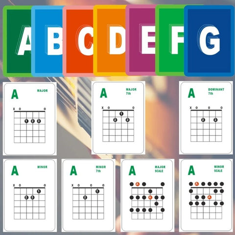 Ootdty Guitar Chord Flash Cards