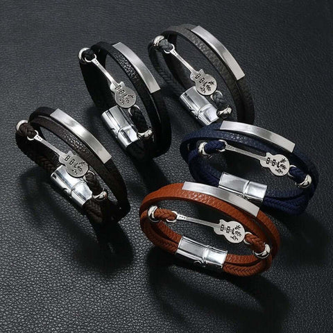 Classic Leather Guitar Bracelet