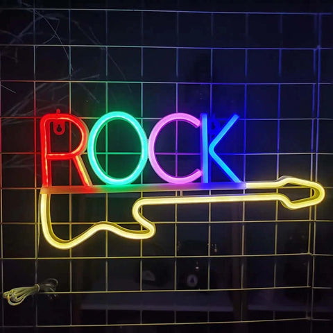 Guitar Rock and Roll Neon Signs
